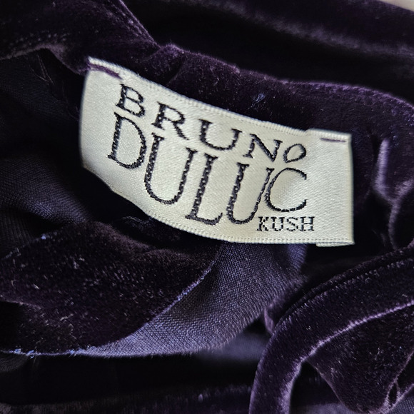 Vintage Bruno Duluc x Kush Mini Dress S Purple Velvet Strappy 80s 90s Y2K Dance - Picture 11 of 16